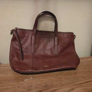 Fossil Women's Rich Brown Leather Satchel